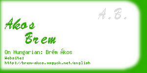 akos brem business card