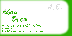 akos brem business card